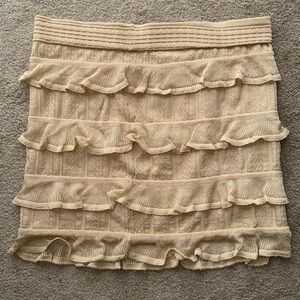 Nasty Gal Tan Ruffled Skirt Size Large